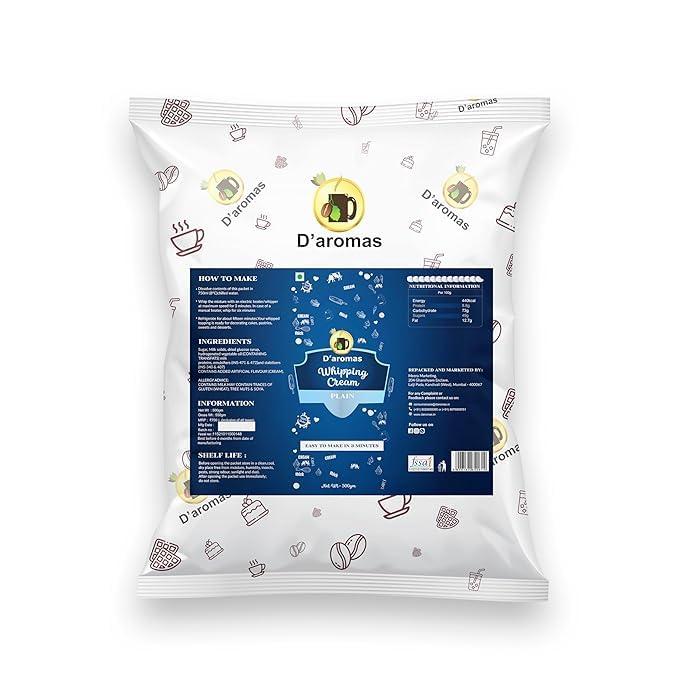 D\'aromas D\'aromas Plain Wipping Cream, 100% Vegetarian, 1.5Kg Whipping Cream For Cake, Muffins, Ice Cream & Cupcakes (500gm) (Pack Of 3)
