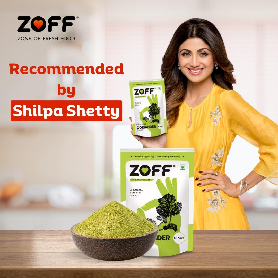 Zoff Zoff Coriander Powder | Quality Dhaniya Powder, Naturally Processed, from Farm Picked Fresh Coriander Seeds | Pack of 4 | Premium Zip Lock Pouch | Net weight - 2kg