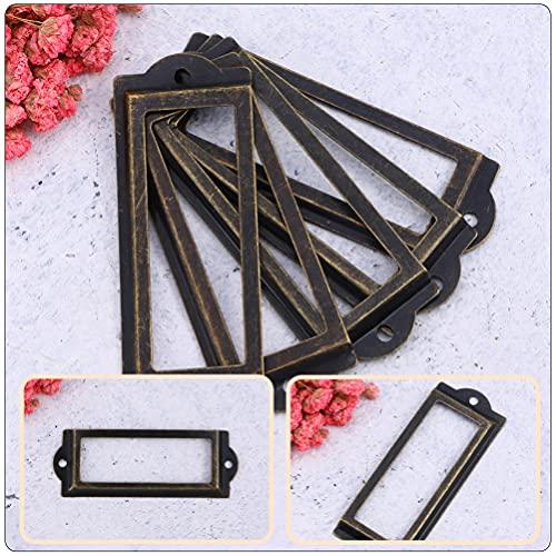 TOPBATHY TOPBATHY 24pcs Copper Metal Card Holder Drawer Pull Drawer Tag Label Holders Label Frame Card Pull Handles for Office Library File Cabinet Accessories