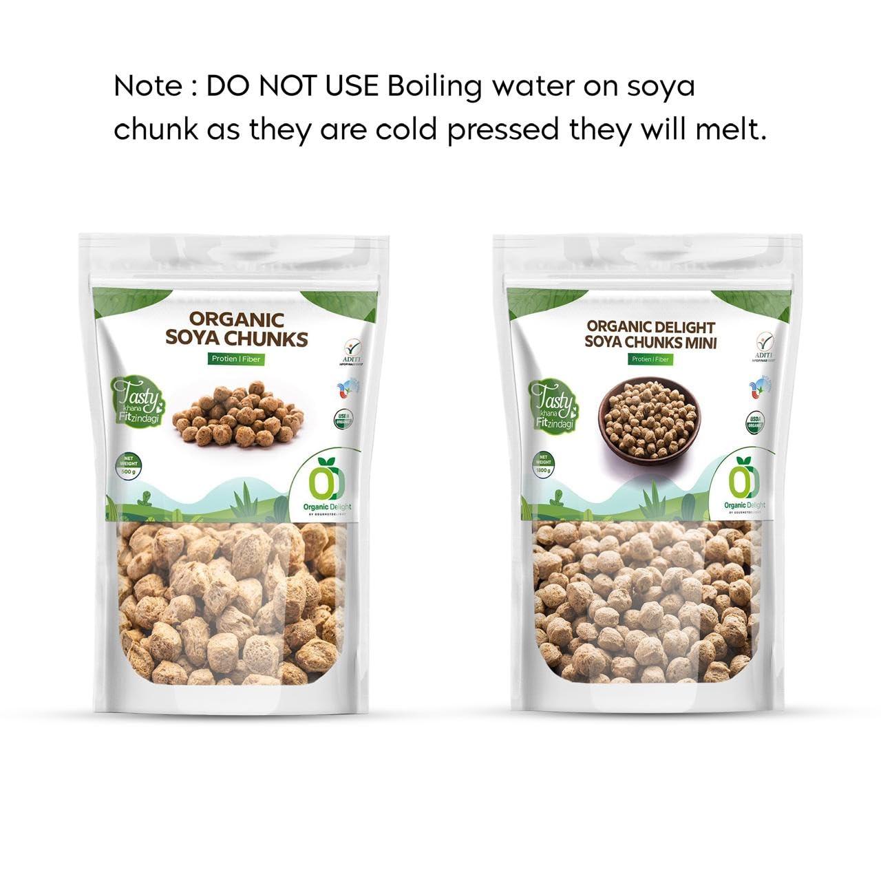 Organic Delight Organic Soya Chunks Big 900gm By Organic Delight USDA Certified Healthy & Tasty Soya Bean Chunks With Natural High Protein Source Of Dietary High Fiber Fresh Soya Wadi 900 gm