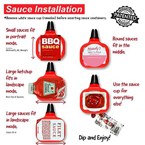 Saucemoto Saucemoto Dip Clip | An in-car sauce holder for ketchup and dipping sauces. As seen on Shark Tank (2 Pack, Barbie-Q-Pink)