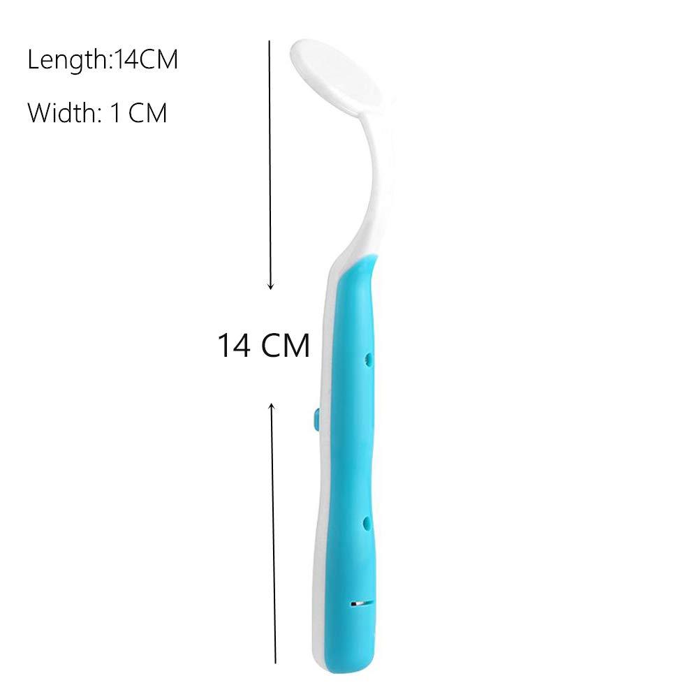 Ceonam 2 Pcs Dental Mirror with Light Tool LED Lighted Teeth Inspection Mirror Anti Fog Curve Angle Dentist Oral Care Tool