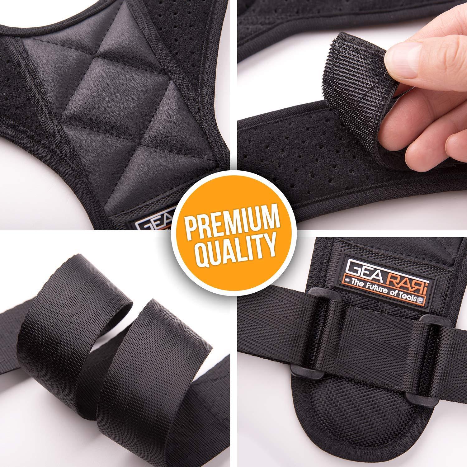 Gearari Posture Corrector for Men and Women, Upper Back Brace for Clavicle Support, Adjustable Back Straightener and Providing Pain Relief from Neck, Back & Shoulder, (Universal) (S)