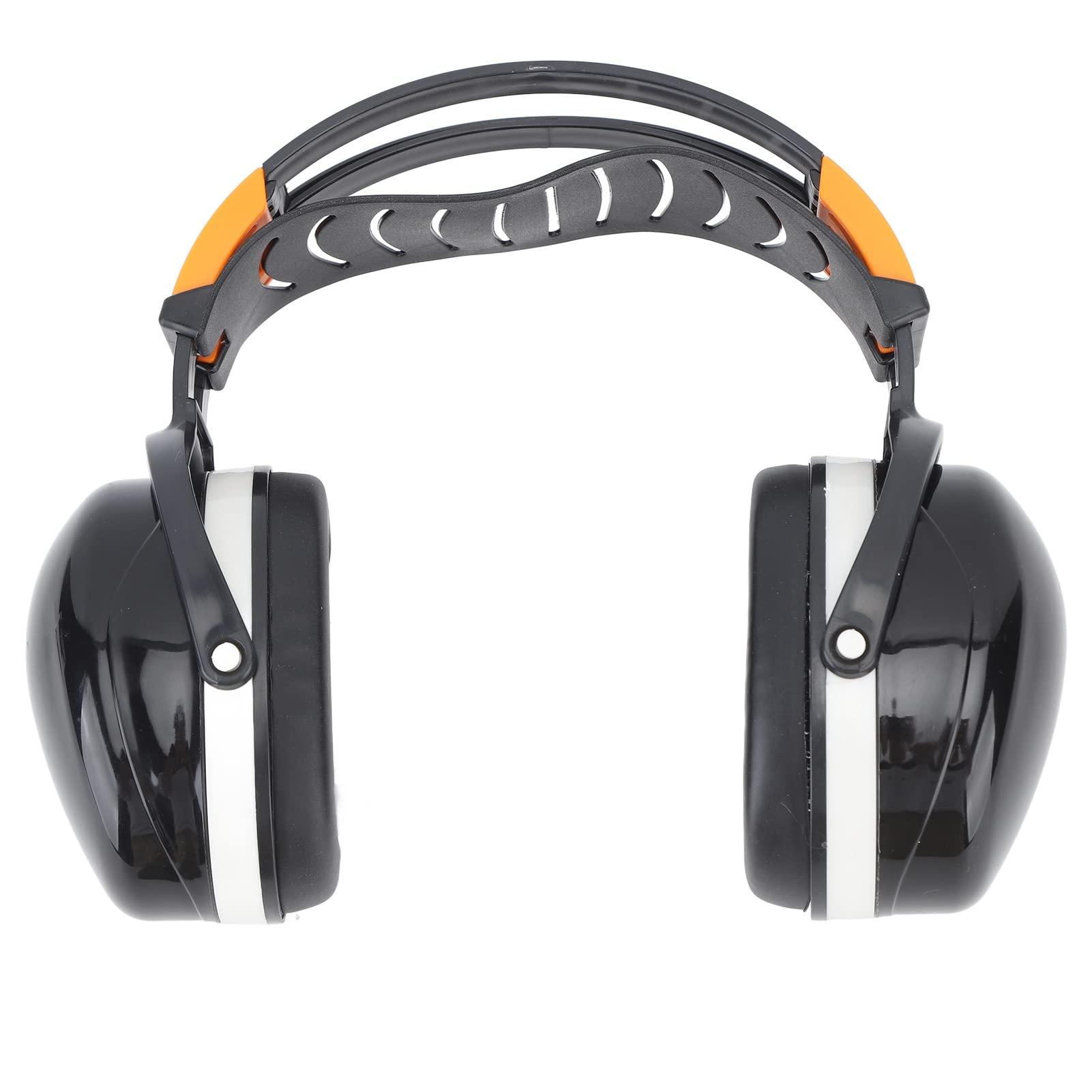 EXCLUZO EXCLUZO Hearing Protection Ear Muff, Lightweight ABS Noise Reduction Earmuffs 360 Degree Rotation Double Layer Headband for Mowing (Black White)