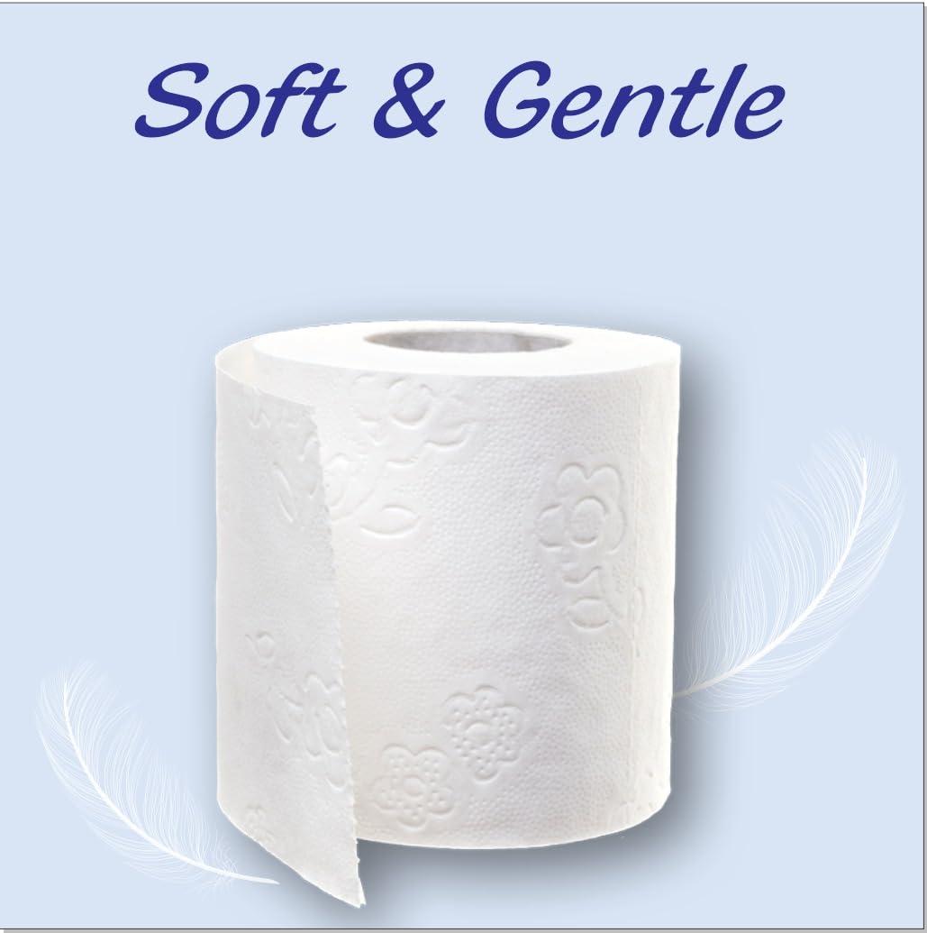 Clemmy Clemmy 2Ply Disposable Paper (Toilet Paper/Toilet Roll/Tissue Roll) Bathroom Tissue,Toilet Tissue Paper Roll (160Pulls Per Roll) (PACK OF 6)