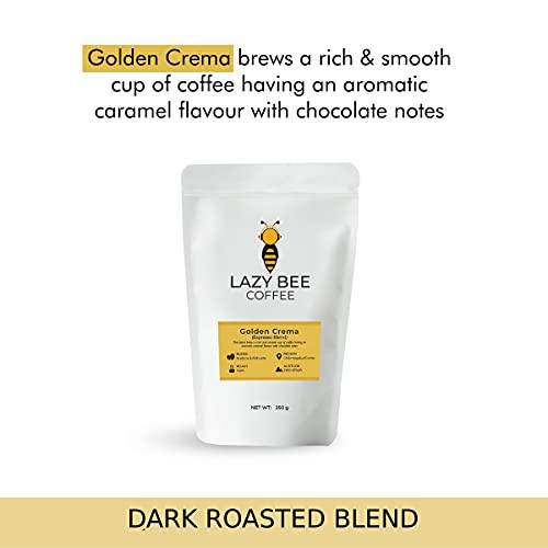 Lazy Bee Lazy Bee Coffee Roasters - Golden Crema | Arabica & Robusta Coffee Ground Powder - Freshly Dark Roasted Coffee Blend with the Note of Dark Chocolate & Caramel (250 GM) (Espresso)