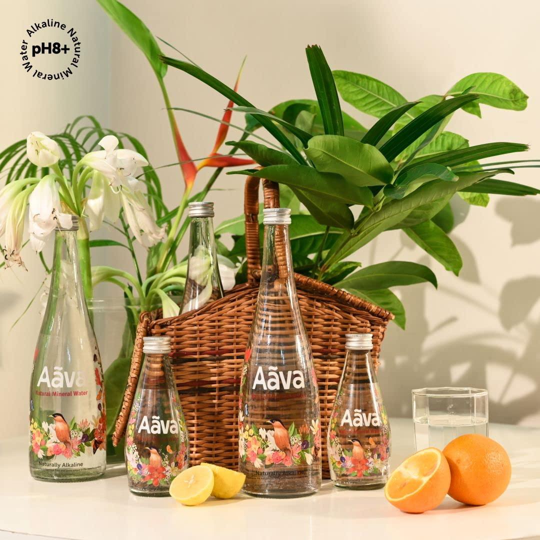 AAVA Aava Natural Mineral Water 750 ml Glass Bottle (Naturally Alkaline ; Origin Aravalli Range; pH 8+; Natural Fortified with Calcium and Magnesium) (Pack of 1 (Single Bottle))