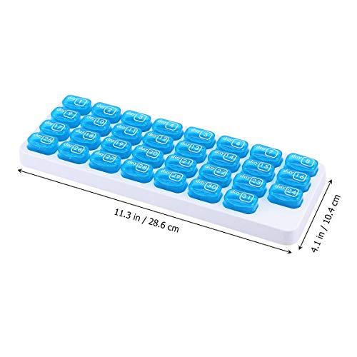 Artibetter Artibetter Monthly Pill Organizer 31 Compartments Pill Tablet Storage Dispenser for Travel
