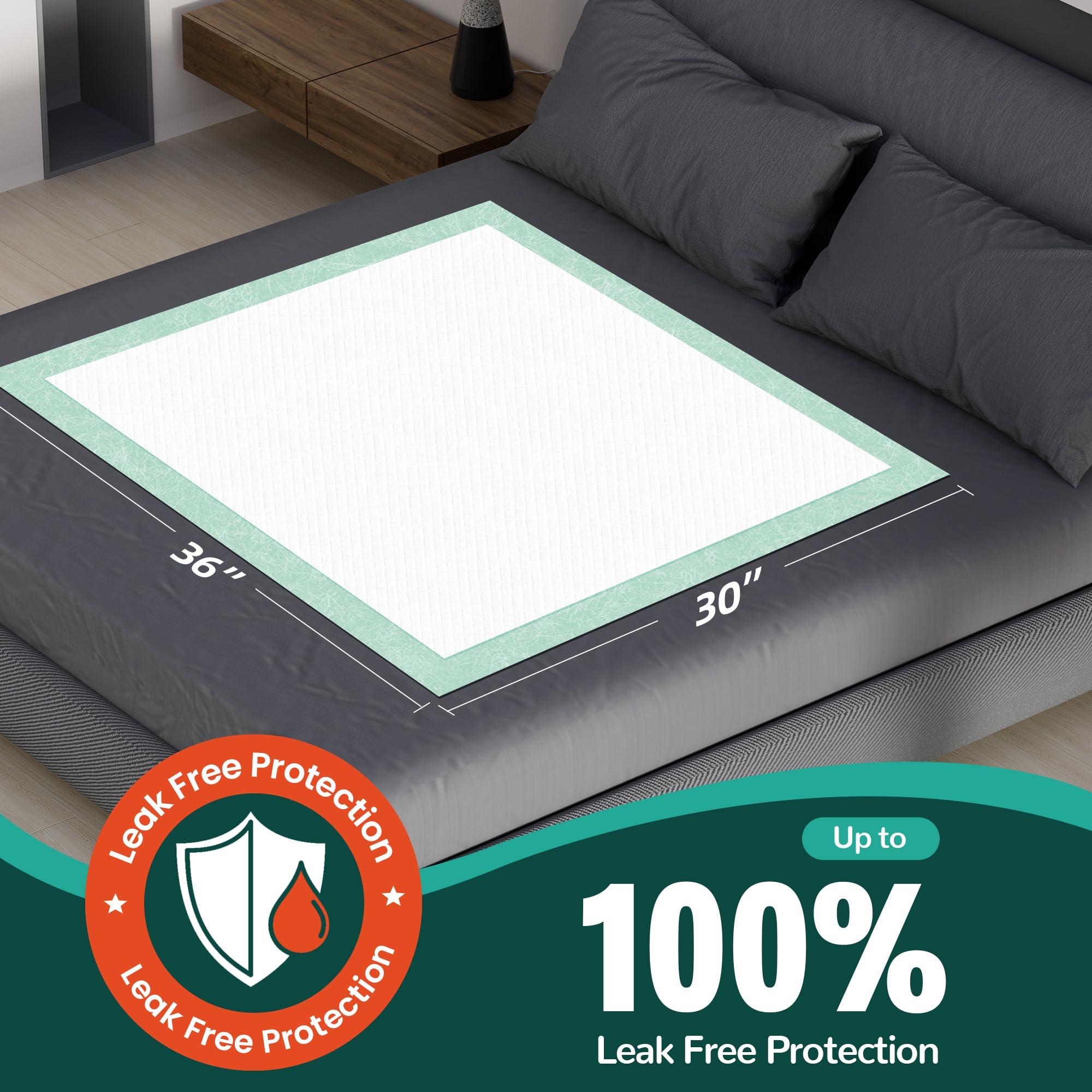 MILDPLUS MILDPLUS Disposable Bed Pads 30X36 (50 Pcs) Extra Large Underpads for Bedwetting Incontinence Pads for Adult Kind and Pets Chucks Without Adhesive