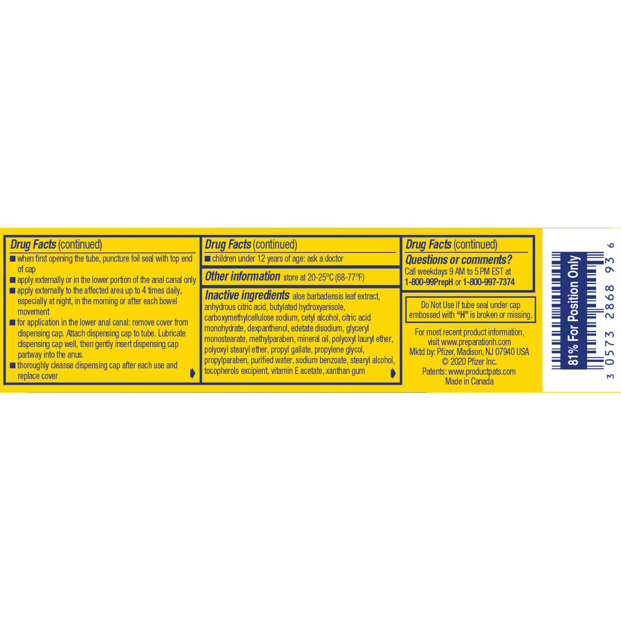 Preparation H PREPARATION H Hemorrhoid Symptom Treatment Cream (0.9 Ounce Tube), Maximum Strength Multi-Symptom Pain Relief with Aloe