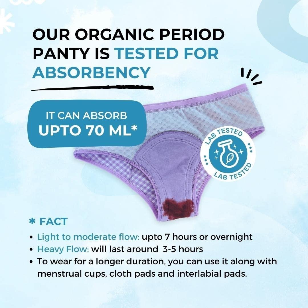 SochGreen SochGreen Cotton, Period Panty for Women- Reusable & Washable, Absorbent & Leakproof, Full Coverage, Anti-Stain, Suitable for Light to Medium Flow | Hipster (1 pc) (S,Fig Green)