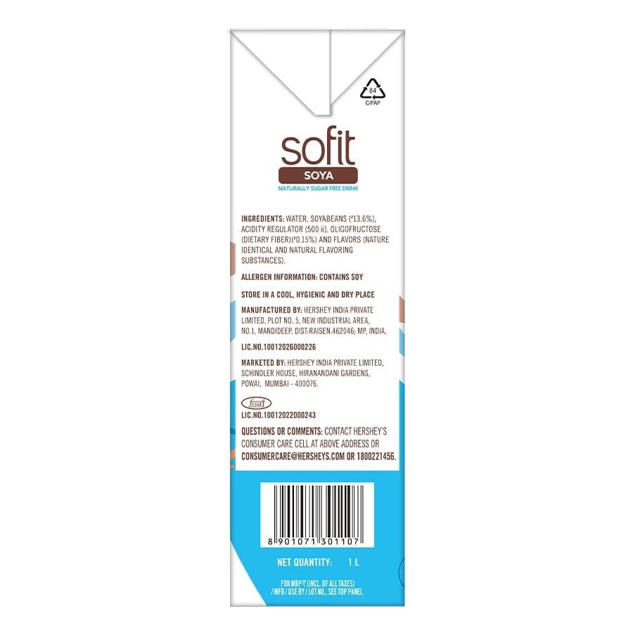 SOFIT Sofit Soya Drink Naturally Sugar Free, 1000ml - Pack of 3 (3 x 1000ml)| Vegan Drink |Enriched with plant protein, dietary fibers, vitamins and calcium | Lactose Free | Gluten Free | Preservatives Free
