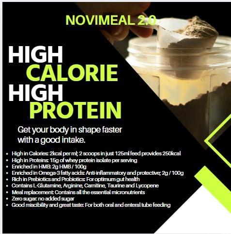 NOVIMEAL 2.0 Novimeal 2.0 High Calorie High Protein Nutritional Supplement, Delicious Mocha (Sugar Free)