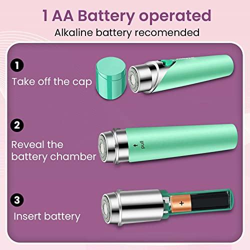 AGARO AGARO Facial Hair Remover MHR100 for Women, Flawless Electric Painless Hair Remover with 3D Floating Head, Precision Smooth Finish for Upper Lip, Chin & Cheeks, Eyebrow, Ideal for On-the-Go, Green