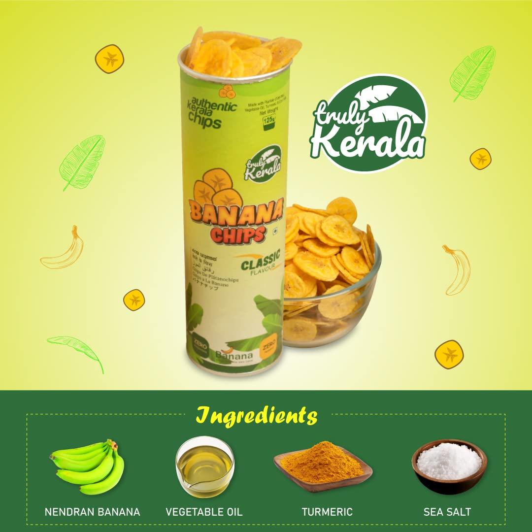 TrulyKerala TrulyKerala - Premium Kerala Banana Chips made with Organic Nendran Banana & Turmeric. Fried in Coconut Oil. Crispy Yellow Banana Wafers (No Artificial Colours or Flavours)