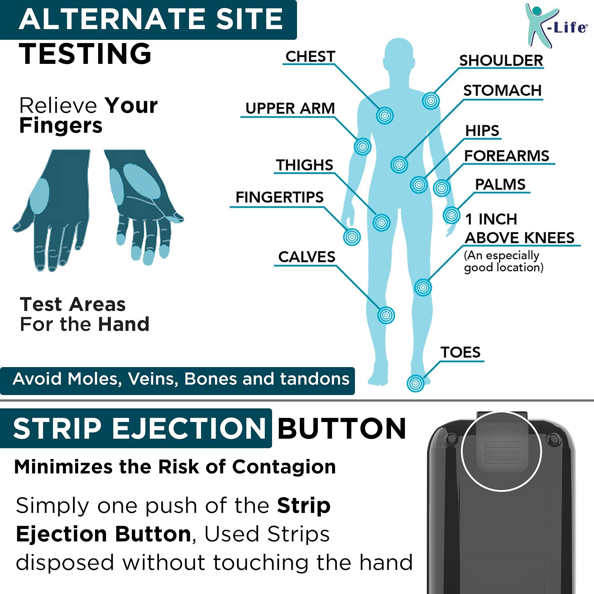 K-Life K-Life Gluneo lite Fully Automatic Blood Glucose Sugar Testing Machine with 25 Strips (black)