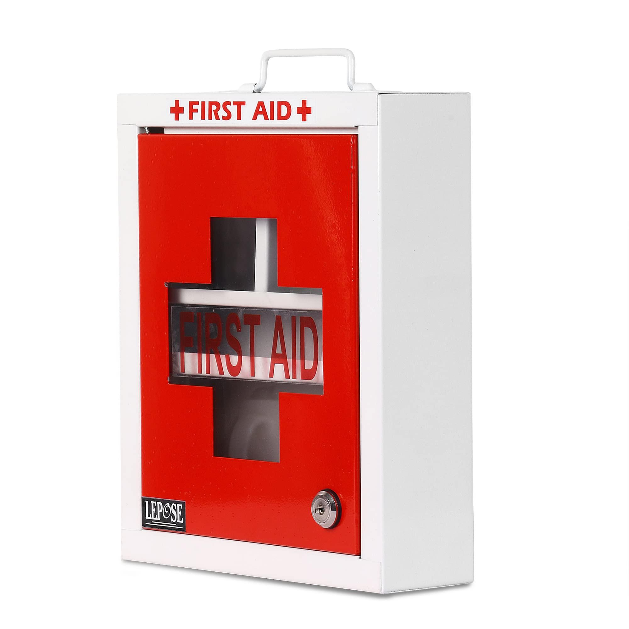 LEPOSE Lepose Wall mountable Metal First Aid Box/Emergency Medical kit/First Aid Box For School, office/Home,Multi Partation