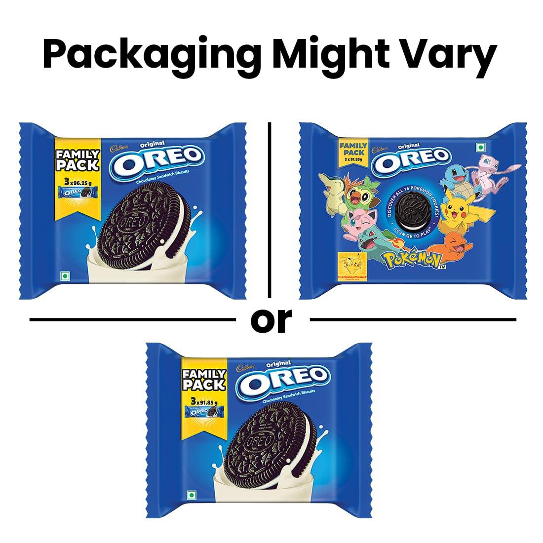 Oreo Oreo Cadbury Vanilla Flavour Crme Sandwich Biscuit, Pack Of 4 X 288.75 Gram Family Pack