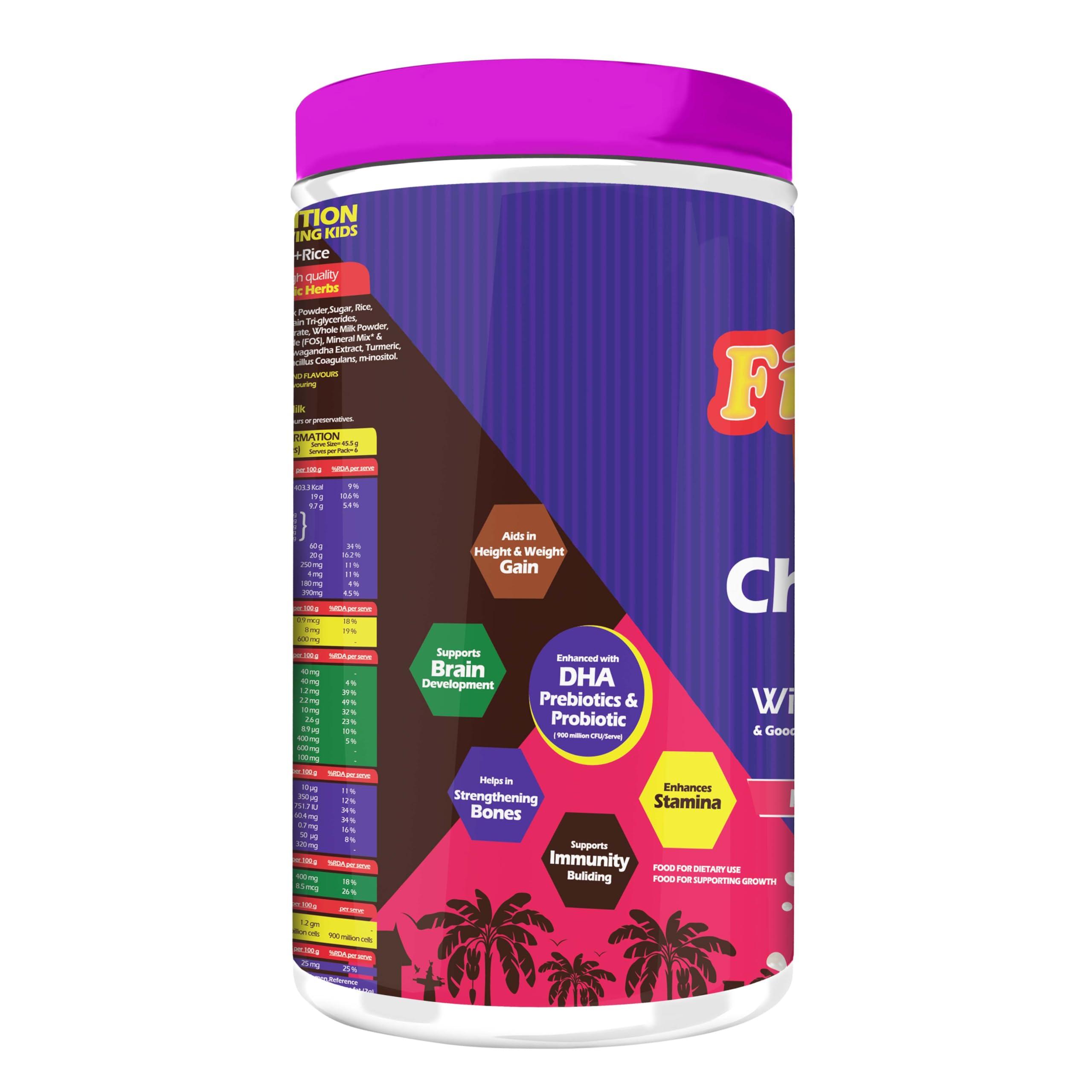ProToGrow ProToGrow Fitbhim Chocolate Drink with Bhim Banana, Yummy Belgian Chocolate Flavour, 200grams, Pack of 1, Suitable for growing kids.