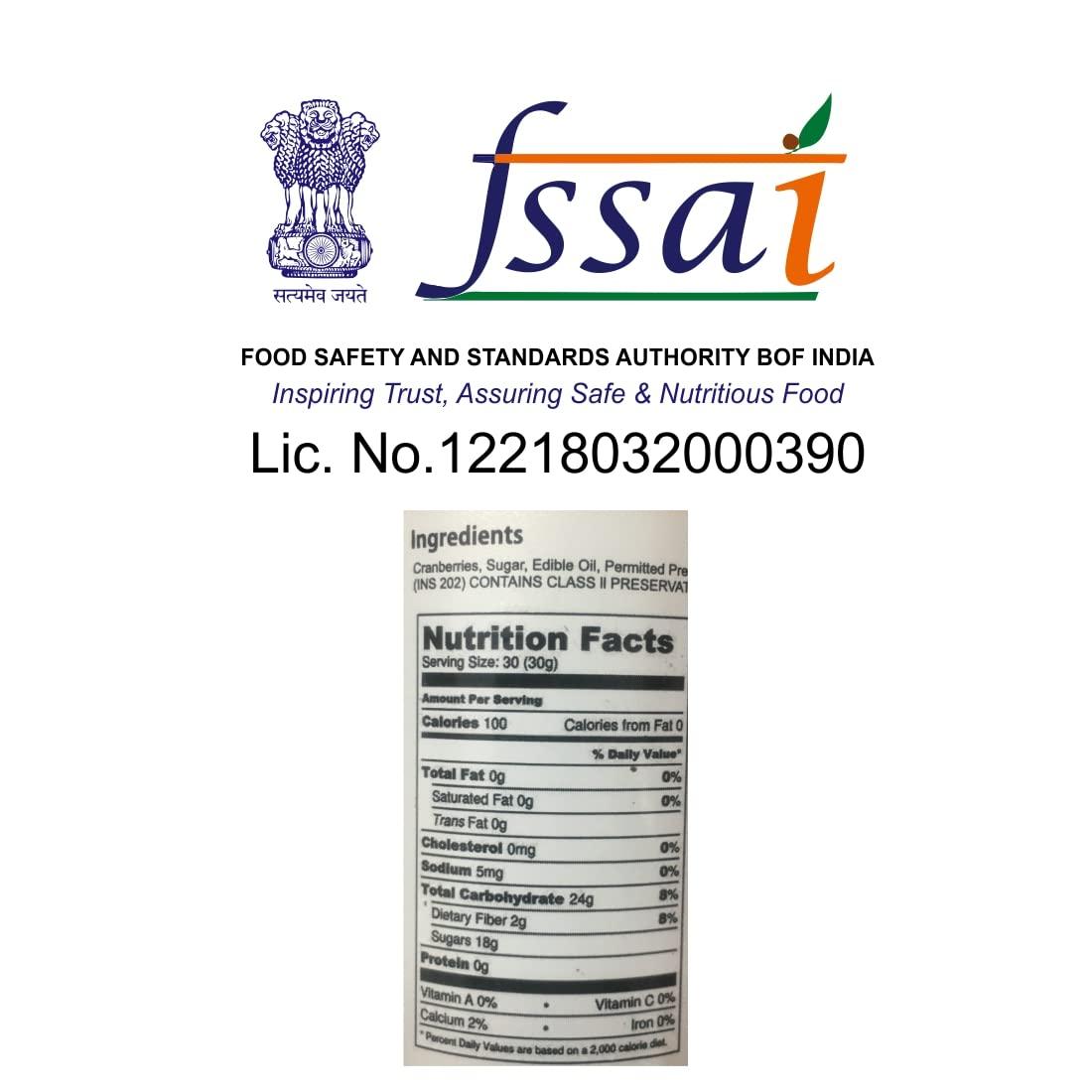 20-20 DRY FRUITS 20-20 Dry Fruits Dried Cranberries - High in antioxidants - Gluten Free & Vegan Dried Berries -200 g
