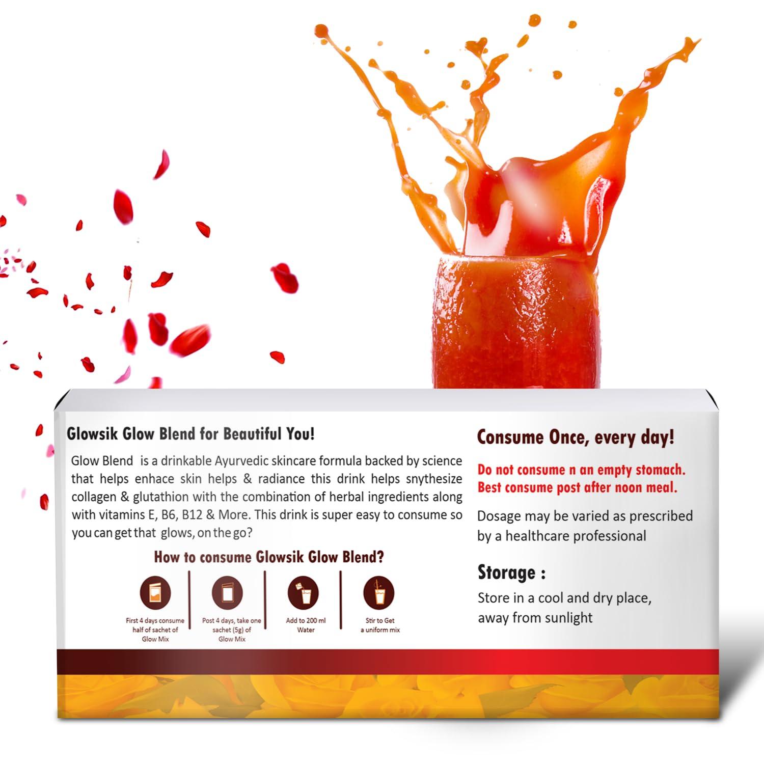 G-GLOWSIK Glowsik Healthy Skin Glow Blend, Ayurvedic Beauty Supplement for Healthy, Glowing Skin - 30 Sachets