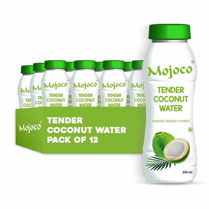 MOJOCO MOJOCO Coconut Water With Vital Minerals, No Artificial Colours, Flavours or Preservatives - 200 ML (Coconut Water, Pack of 12)