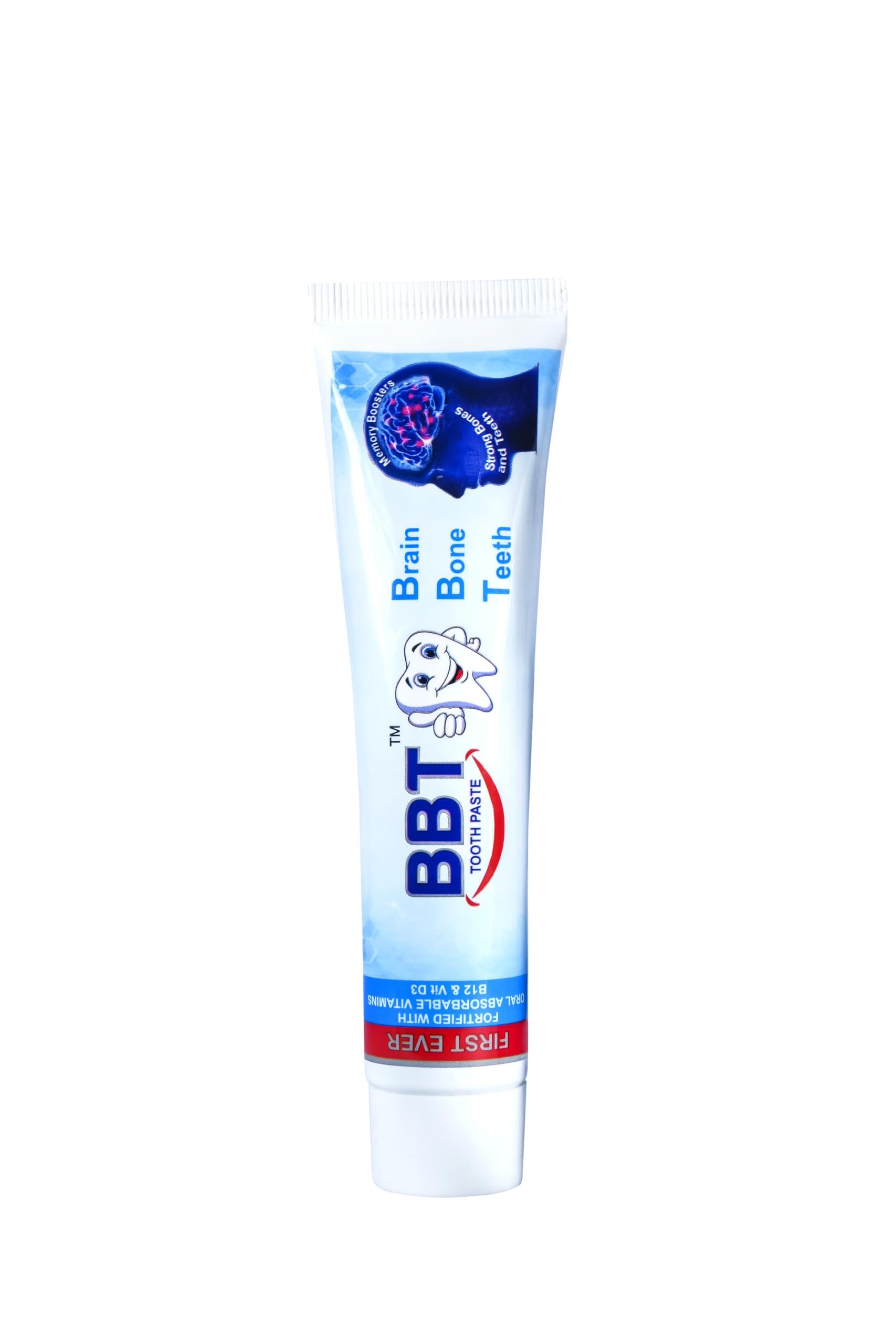 BBT BBT Organic Toothpaste, Fortified with Vitamins B12 & D3, Memory Booster, Strong Bones and Teeth, 100g
