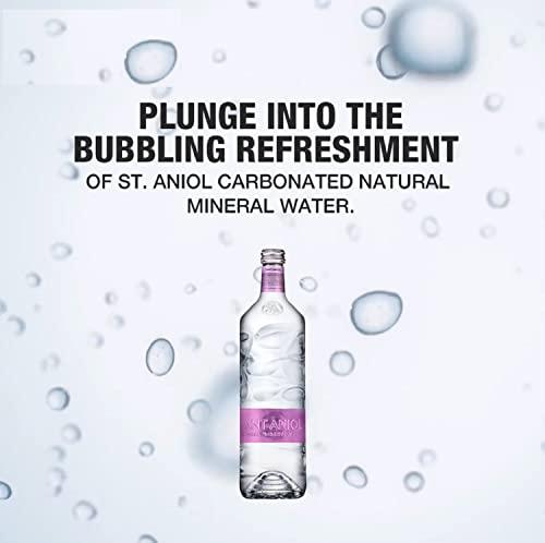 Sant Aniol Sant Aniol Sparkling Carbonated Natural Mineral Water | Pack of 4 | 750ml Glass Bottle | Volcanic Sparkling Alkaline Water | Sourced from Spain
