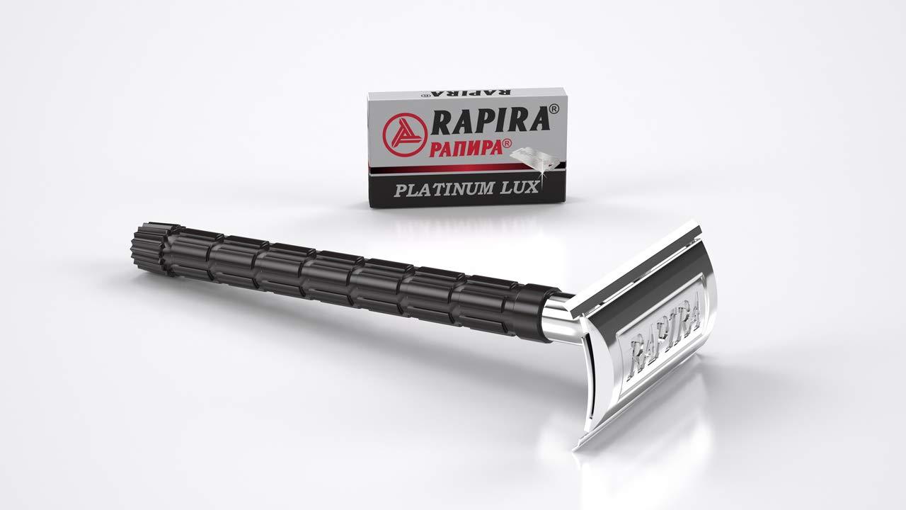 Rapira Rapira Platinum Lux Double Edge Safety Razor & 5 blades
