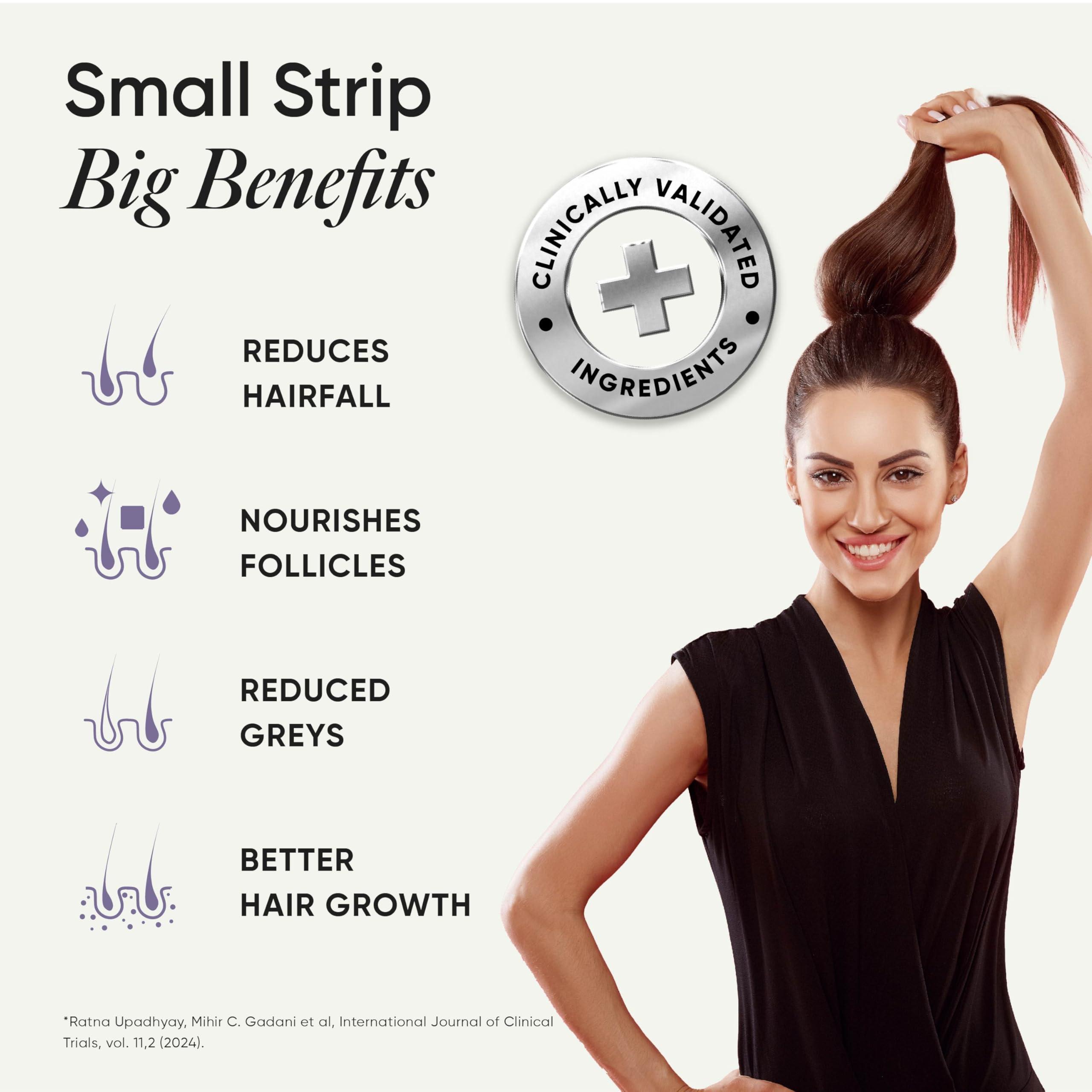 WELLBEING NUTRITION Wellbeing Nutrition Melts Healthy Hair | Plant Based Biotin, Zinc, Bamboo Extract, Folic acid for Hair Nourishment, Strength and Thickness (60 Oral Strips)