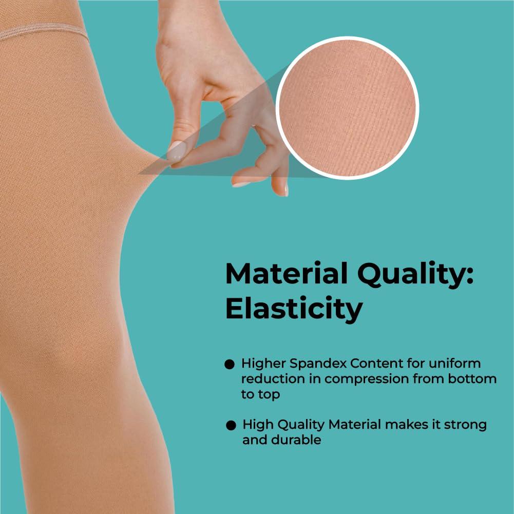 Healthshine Healthshine Class 2 Medical Compression Stocking Thigh Length | Soothing Relief for Swollen, Tired Legs | Varicose Vein Socks for Men & Women | Pocket-Friendly in Medium Size | CE, ISO Certified