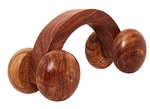 Iwud Iwud wooden back roller Back Pain Relief Acupuncture Roller with Ball and Jimmy Stick Massager (Set of 3) Manual Wooden Tool (Brown)|| accupressure tools||acupressure roller