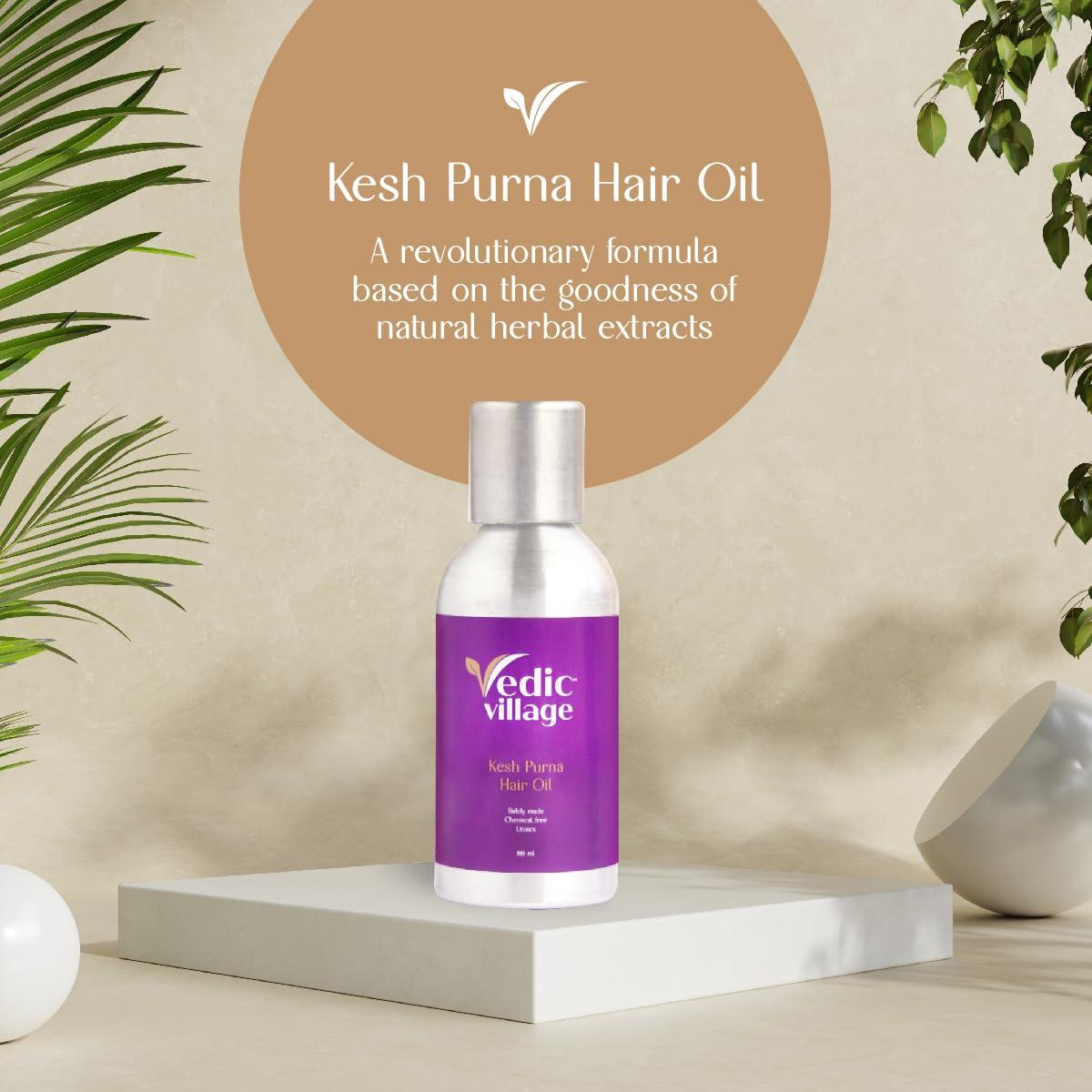 Vedic Village Vedic Village Hair Shampoo 200ML + Kesh Purna Hair Oil 100 ML + Handmade Soap 120GM Combo Pack