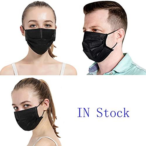 NNPCBT NNPCBT Nonwoven Fabric, Women 100Pcs 3 Ply Black Disposable Face Mask Filter Protection Face Masks