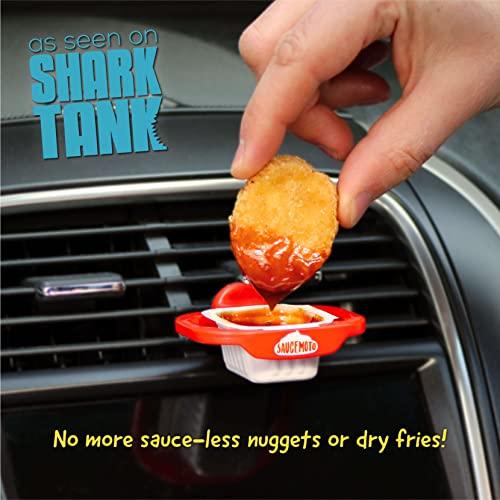 Saucemoto Saucemoto Dip Clip | An in-car sauce holder for ketchup and dipping sauces. As seen on Shark Tank (2 Pack, Barbie-Q-Pink)