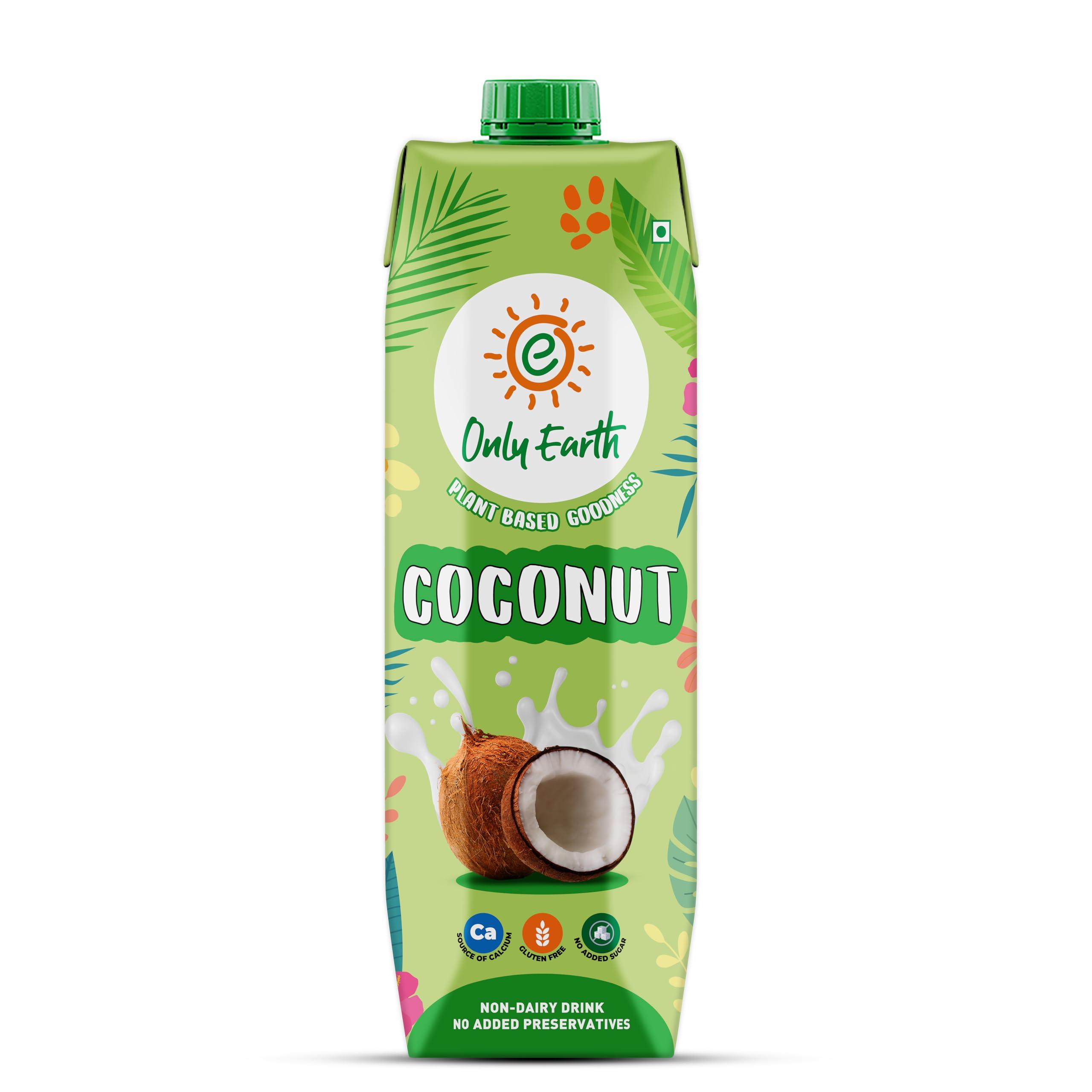 Only Earth Only Earth Coconut Drink | Best for Coffee, Tea, Cereals, Shakes or As Is | 40% Coconut Water + 59% Coconut Milk | | Dairy Free | Unsweetened | Plant-Based | Source of Calcium | Preservatives Free | No Added Sugar | No Trans-Fat |Thai Coconuts