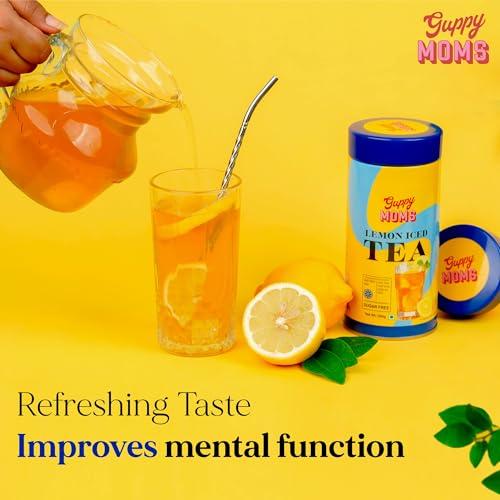 GUPPY MOM\'S GUPPY MOM\'S Lemon Iced Tea: Powdered Ice Tea, Sugar-Free Lemon Iced Tea With Vitamin C - Chai, 0.3 Kg