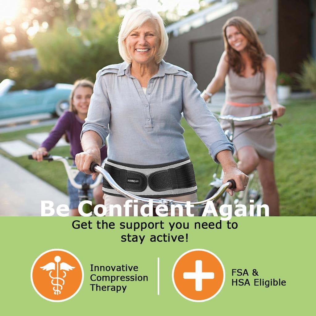 Hannea HANNEA Sciatica Pain Relief Belt for Women and Men, Hip Belt for Back Pain - Support and Alleviate Si Joint, Pelvic Support Strap, Breathable Waist Lumbar Lower Back Brace for Sciatica
