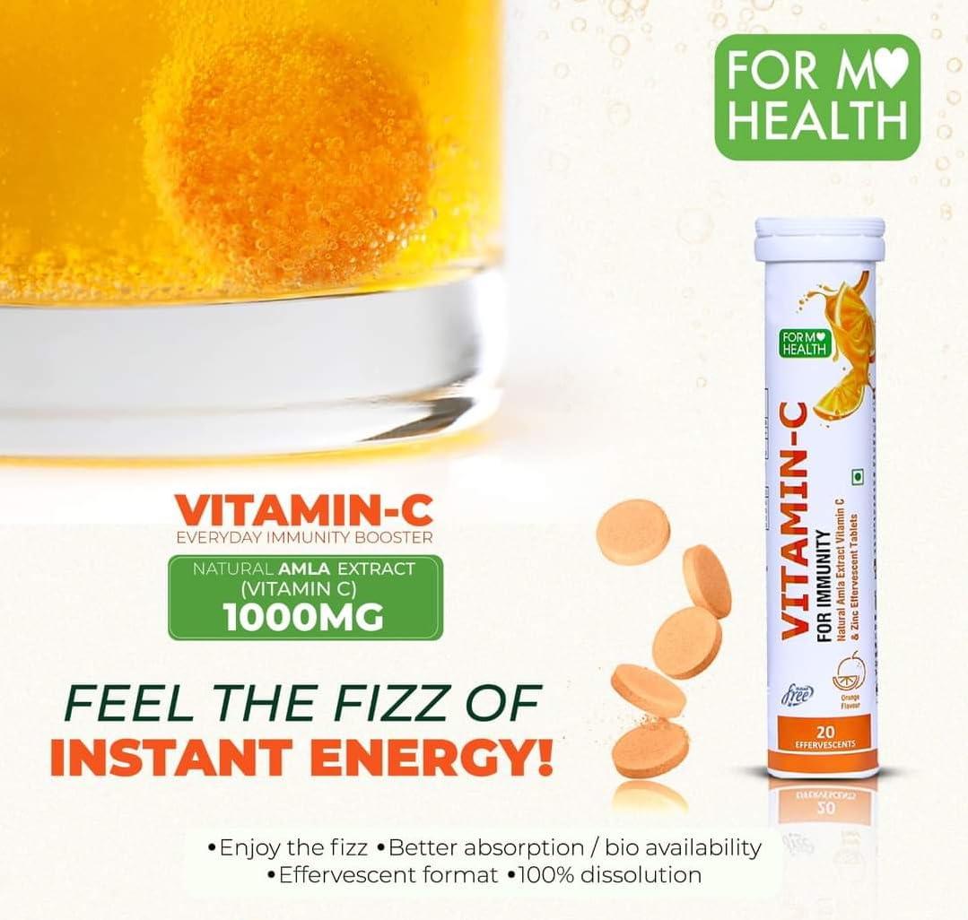 UGC NUTRITION FOR MY HEALTH UGC NUTRITION FOR MY HEALTH For My Health Vitamin C Effervescent Tablets For ImmunityINatural Amla Extract Vitamin C And Zinc Effervescent Tablets(Pack Of 20 Tablets)