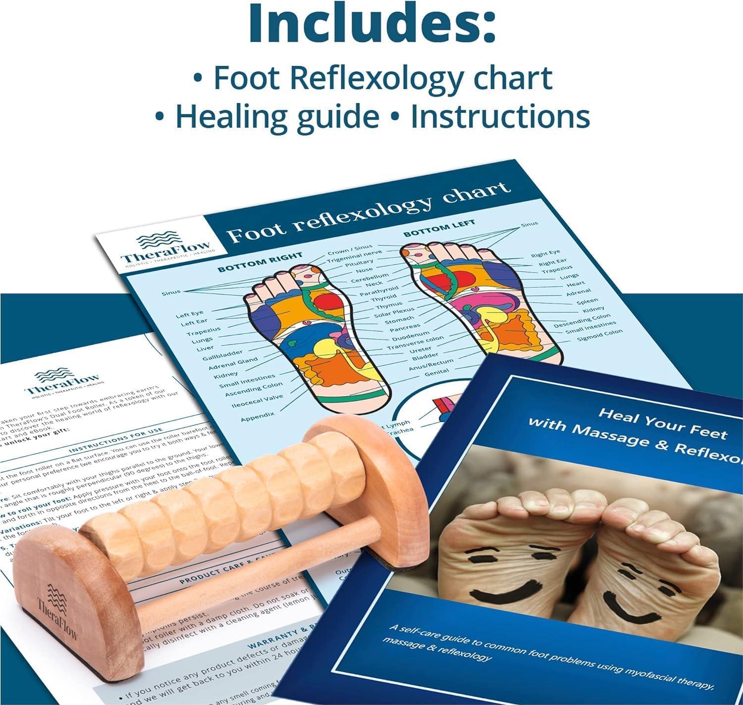 TheraFlow TheraFlow Foot Massager Roller - Relieve Foot Arch Pain, Plantar Fasciitis, Aches & Soreness - Stimulates Myofascial Release to Ease Tension/ Tightness in the Fascia & Foot Arch