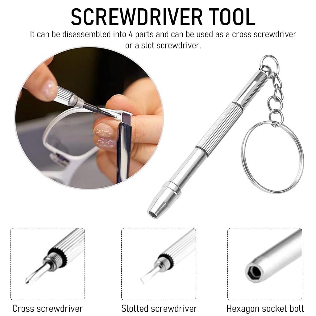 Serplex Serplex 528Pcs Sunglass Glasses Spectacles Repair Tool Kit Set Eyeglass Repair Kit with 20pcs Silicone Nose Pads, 500Pcs Spectacles Repair Screws, Screwdriver, Screws Nuts, Tweezer, Glasses Cloth