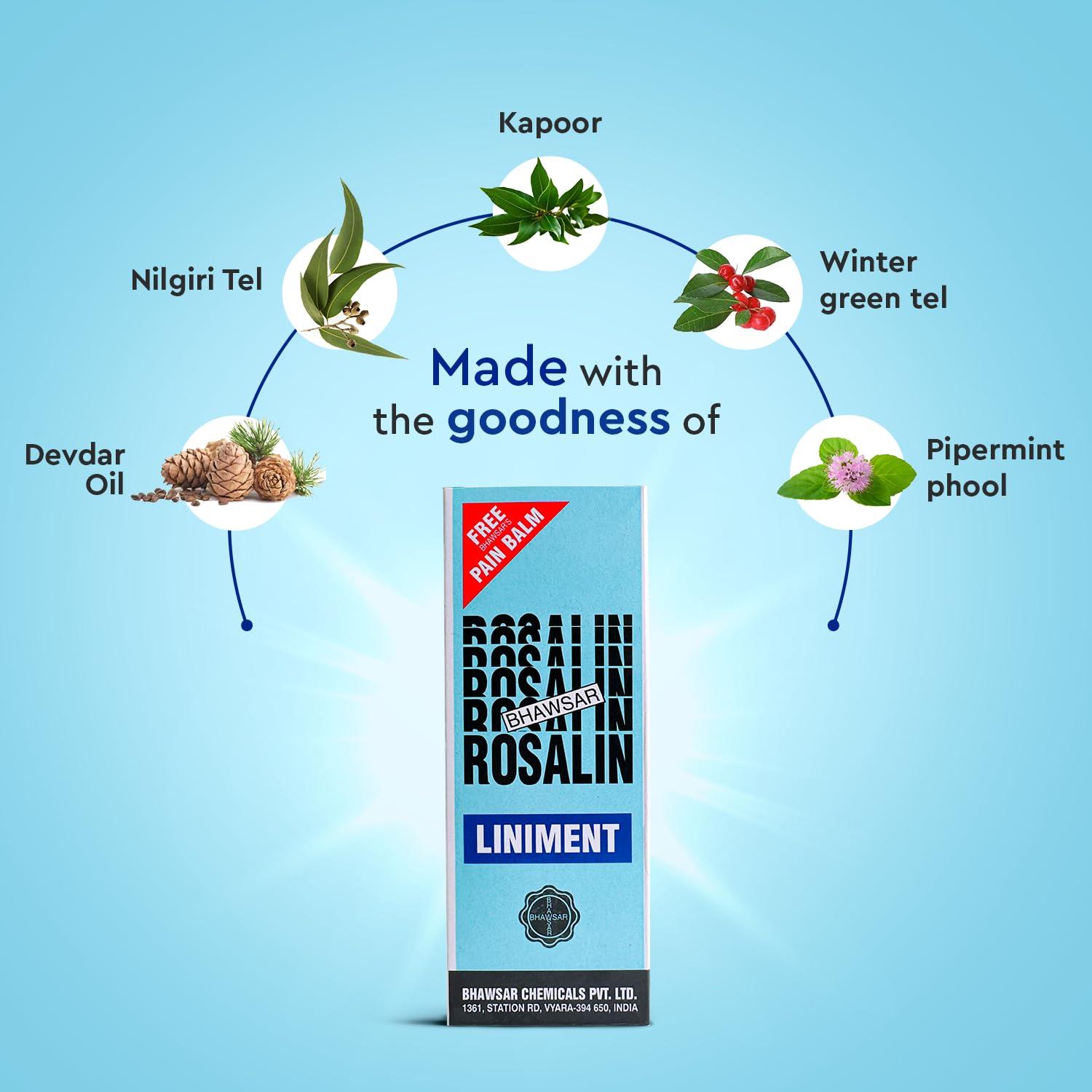 BHAWSAR ROSALIN, MAN AND WOMAN BHAWSAR Rosalin Liniment Oil 80ml (Pack of 6)