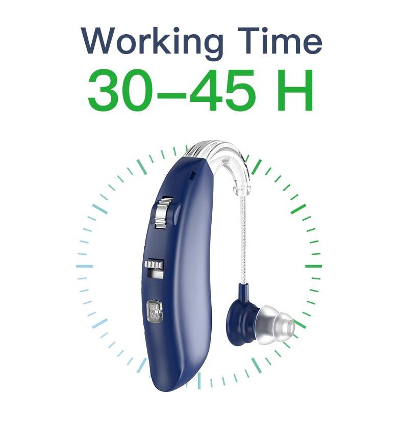 FASTWELL Fastwell F40 Hearing Aids Amplifier, Digital Sound Amplifier, Rechargeable for Adults Senior Small Sound Amplifier Noise Reduction and Feedback Cancellation (Blue)