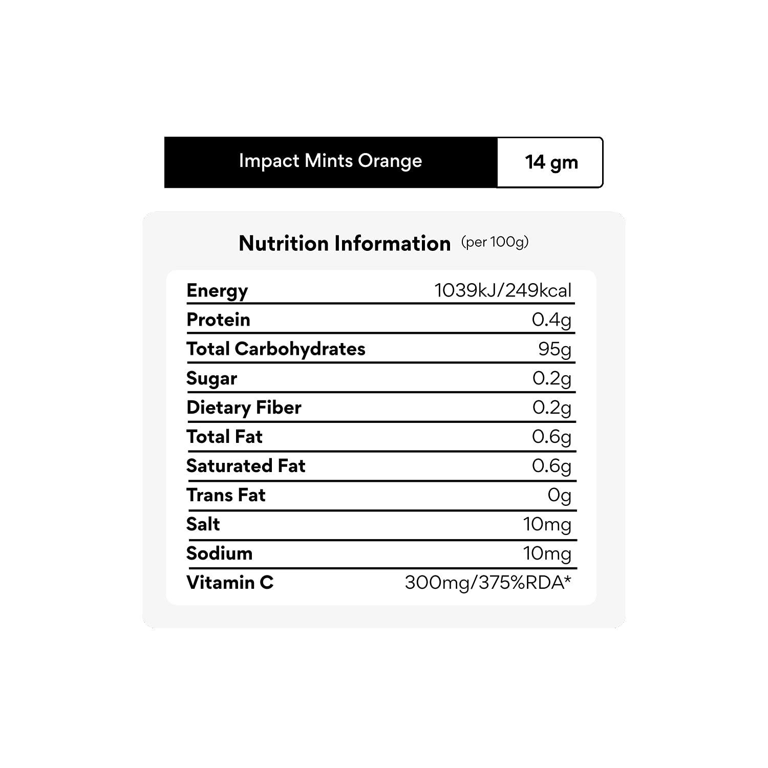 Impact Products Impact Products Mints Sugar Free Mints Orange 14g - Pack of 3, 42 g