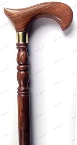 Rana Creation Mart Rana Wooden Walking Stick in taar Design for Old Men Person People