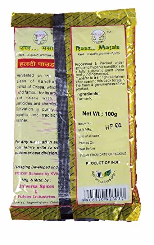 Raaz Masala Raaz Masala 100% Natural Turmeric Powder Haldi Powder Pouch of 100g