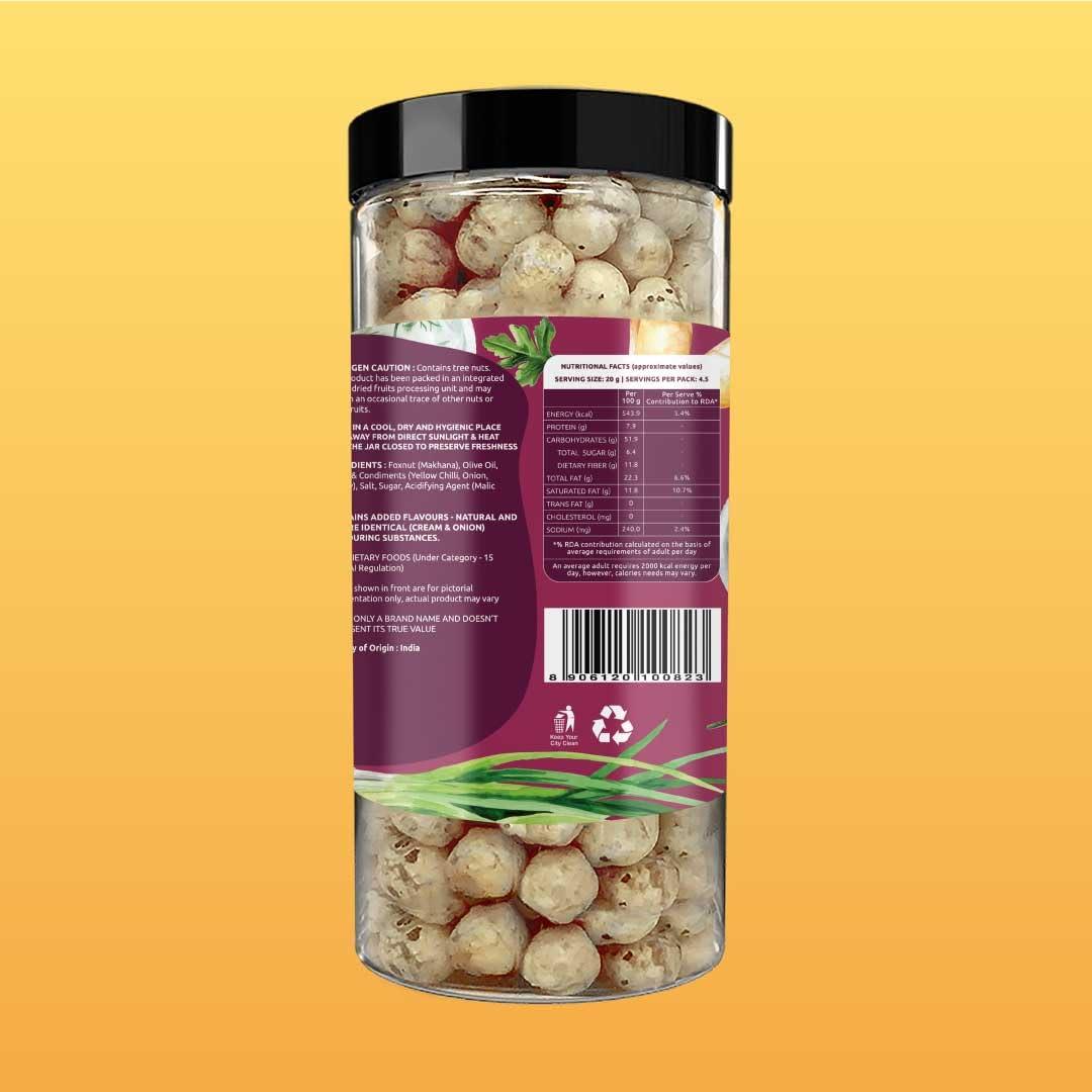 Farmley Farmley Flavoured Roasted Makhana I 332 gram I Healthy Party, Namkeen Snacks, Puffed Snacks Cheese N Herbs, Achari, Himalayan Salt, Cream & Onion (Pack of 4, 83 g Each)