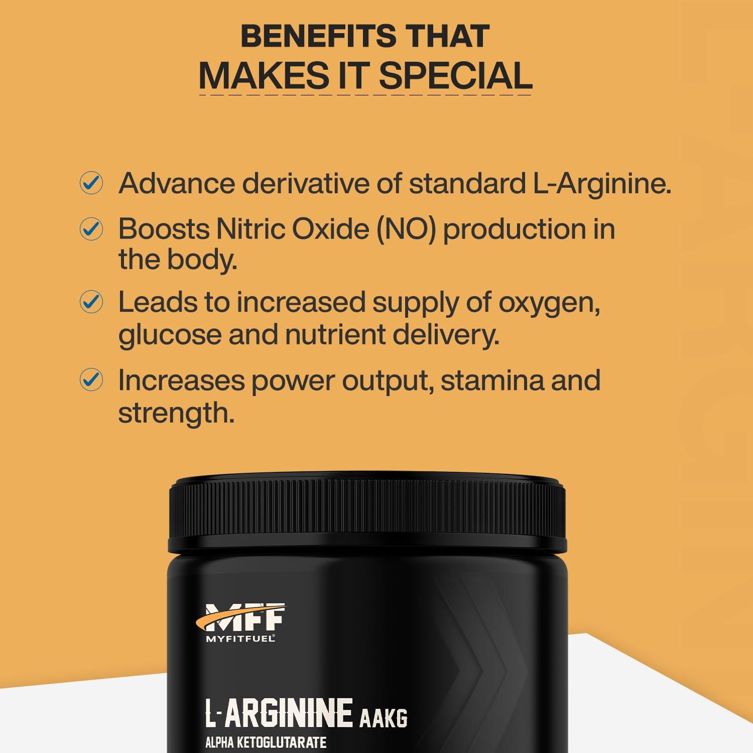 MyFitFuel MyFitFuel L Arginine Alpha-Ketoglutarate (AAKG) Pre Workout Powder | 100gm (Unflavoured)