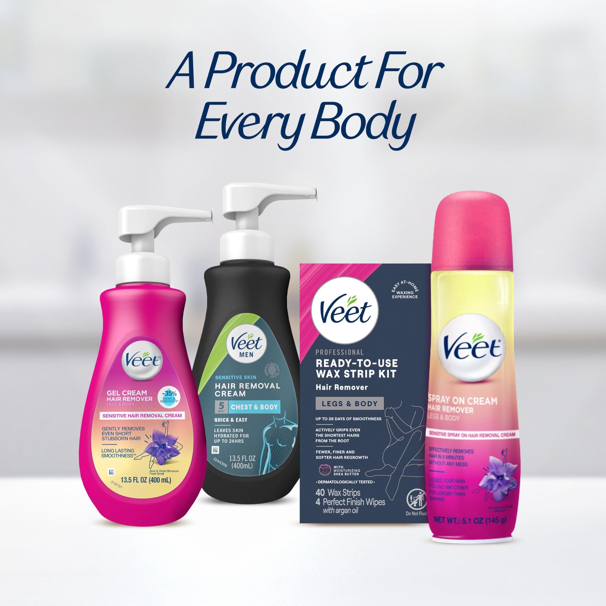 Veet Veet Leg and Body Hair Remover Cold Wax Strips, 40 Count