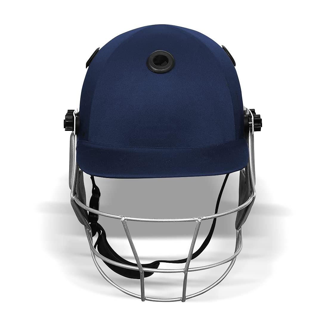 omtex Omtex Cricket Saviour Helmet Light Weight with Adjustable Steel Grill, Back Support Strap - Blue (Small)